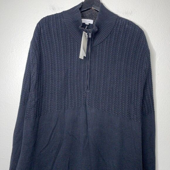 Calvin Klein Mens Size 2XL Multi-Textured Knit Sweater Black - Picture 7 of 13